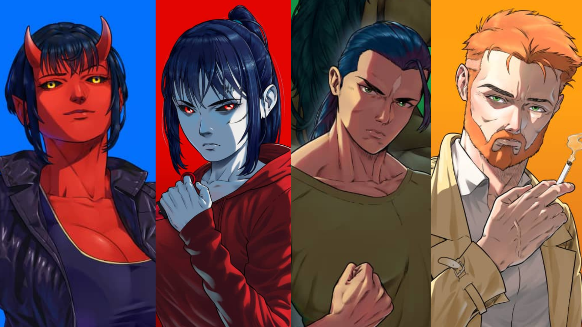 New character artwork: Yeo-Jin Hong, Fei, Riz Dimasalang and Finn MacCool.